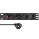 Listwa zasilająca PDU do RACK 10" | 1U | 16A | 4xSchuko | 1.8m Listwa zasilająca PDU do RACK 10" | 1U | 16A | 4xSchuko | 1.8m
