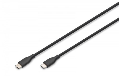 Kabel połączeniowy silikonowy USB-C - USB-C, USB 2.0 60W, 1m Czarny