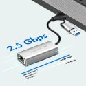 Adapter USB-A/-C do 2,5G Ethernet, szary Adapter USB-A/-C do 2,5G Ethernet, szary