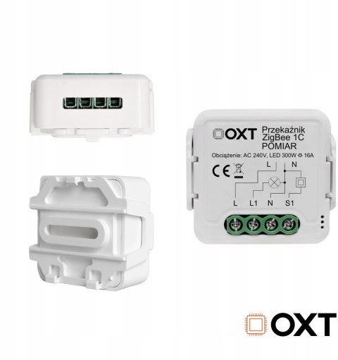 Moduł OXT przekaźnik 1 obw. pomiar 16A ZigBee TUYA Moduł OXT przekaźnik 1 obw. pomiar 16A ZigBee TUYA