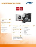 Płyta główna B650M GAMING PLUS WIFI AM5 4DDR5 HDMI/DP mATX Płyta główna B650M GAMING PLUS WIFI AM5 4DDR5 HDMI/DP mATX