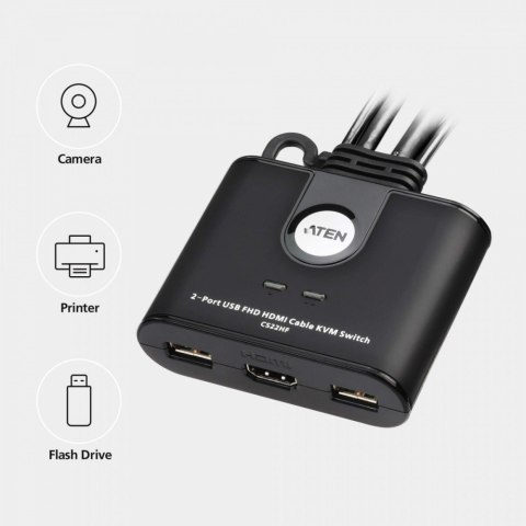 Przełącznik 2 portowy USB VGA FHD HDMI KVM Switch Przełącznik 2 portowy USB VGA FHD HDMI KVM Switch