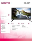 Telewizor 24 cale SLE 2472TCS HD READY,DVB-T/T2/C/S2 Telewizor 24 cale SLE 2472TCS HD READY,DVB-T/T2/C/S2