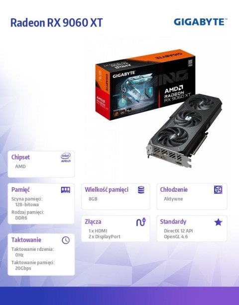 Karta graficzna Radeon RX 9060 XT GAMING OC 8G Karta graficzna Radeon RX 9060 XT GAMING OC 8G