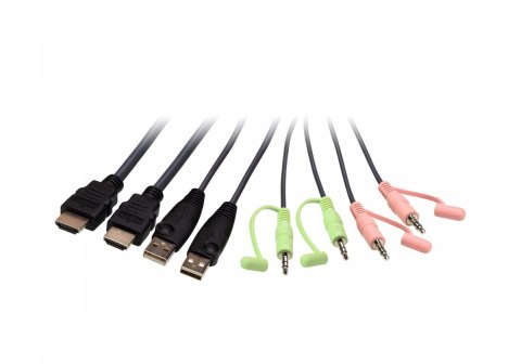 Przełącznik KVM z 2 portami USB 4K HDMI ze zdalnym selektorem portów Przełącznik KVM z 2 portami USB 4K HDMI ze zdalnym selektorem portów