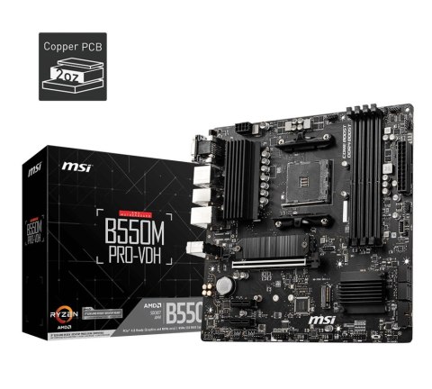 Płyta główna B550M PRO-VDH AM4 4DDR4 HDMI/DP/VGA mATX Płyta główna B550M PRO-VDH AM4 4DDR4 HDMI/DP/VGA mATX