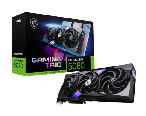 Karta graficzna GeForce RTX 5080 GAMING TRIO OC 16G GDDR7 256bit 3DP/HDMI Karta graficzna GeForce RTX 5080 GAMING TRIO OC 16G GDDR7 256bit 3DP/HDMI