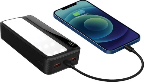 Powerbank P20 LCDPD LAMP 20 000mAh, zintegrowana lampa LED z funkcją latarki Powerbank P20 LCDPD LAMP 20 000mAh, zintegrowana lampa LED z funkcją latarki