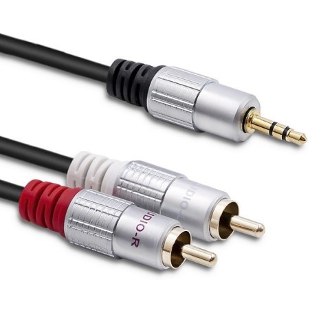 Kabel 2xRCA / Mini Jack 3.5mm | 3m | czarny Kabel 2xRCA / Mini Jack 3.5mm | 3m | czarny