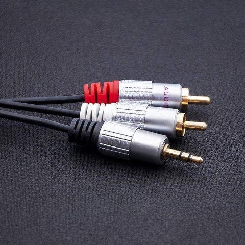 Kabel 2xRCA / Mini Jack 3.5mm | 3m | czarny Kabel 2xRCA / Mini Jack 3.5mm | 3m | czarny