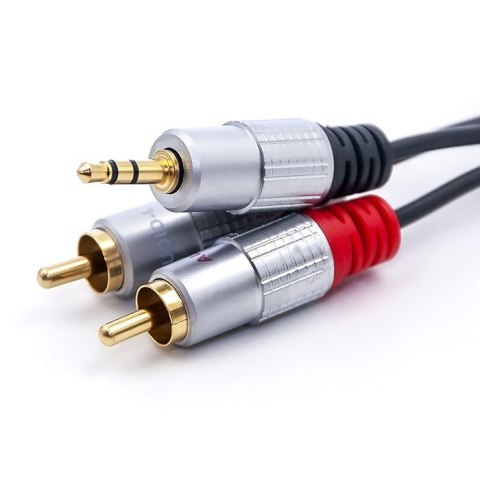 Kabel 2xRCA / Mini Jack 3.5mm | 3m | czarny Kabel 2xRCA / Mini Jack 3.5mm | 3m | czarny