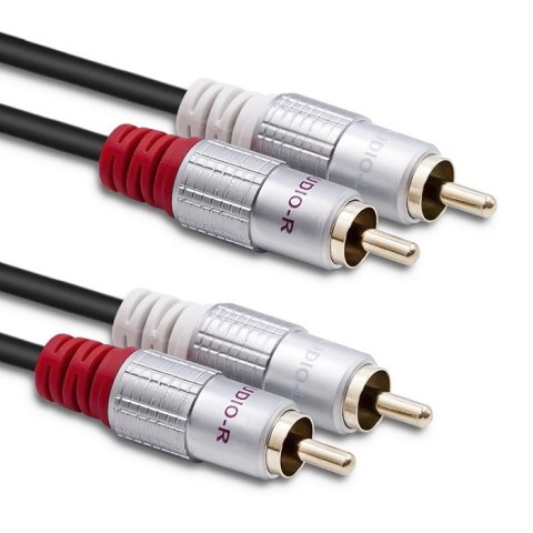 Kabel 2xRCA męski / 2xRCA męski | 2m | czarny Kabel 2xRCA męski / 2xRCA męski | 2m | czarny