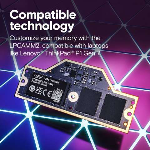 Pamięć do notebooka DDR5 LPCAMM2 64GB/7500 LPDDR5X Pamięć do notebooka DDR5 LPCAMM2 64GB/7500 LPDDR5X