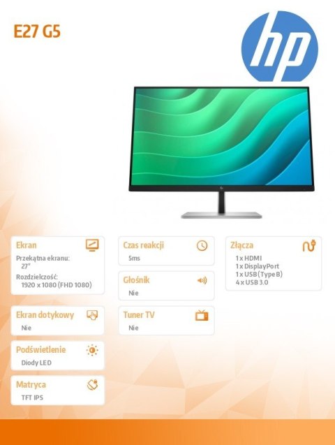 Monitor 27 cali E27 G5 FHD 6N4E2AA Monitor 27 cali E27 G5 FHD 6N4E2AA