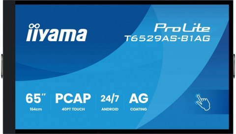Monitor 65 cali T6529AS-B1AG VA,4K,HDMIx2,USB-C,RJ45,2x10W,WiFi, Android 14, Signal FailOver, Whiteboard, iiSignage2 (CMS), Monitor 65 cali T6529AS-B1AG VA,4K,HDMIx2,USB-C,RJ45,2x10W,WiFi, Android 14, Signal FailOver, Whiteboard, iiSignage2 (CMS),