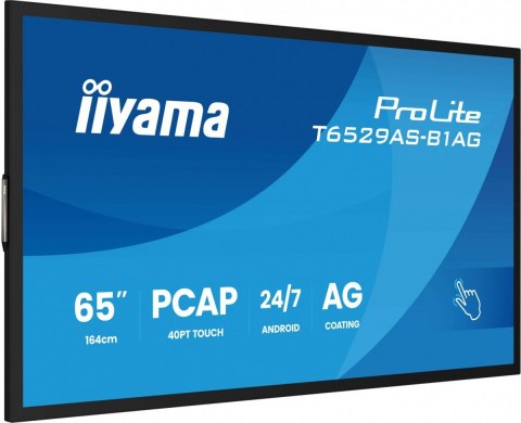 Monitor 65 cali T6529AS-B1AG VA,4K,HDMIx2,USB-C,RJ45,2x10W,WiFi, Android 14, Signal FailOver, Whiteboard, iiSignage2 (CMS), Monitor 65 cali T6529AS-B1AG VA,4K,HDMIx2,USB-C,RJ45,2x10W,WiFi, Android 14, Signal FailOver, Whiteboard, iiSignage2 (CMS),