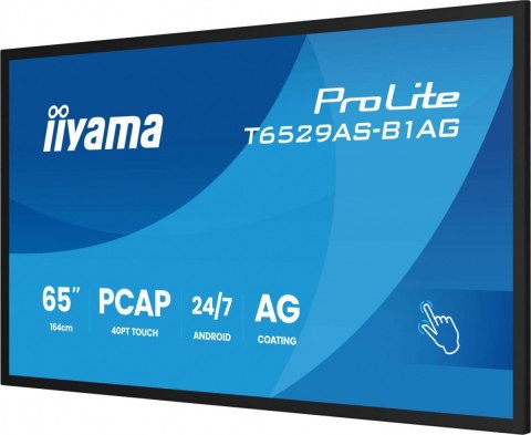 Monitor 65 cali T6529AS-B1AG VA,4K,HDMIx2,USB-C,RJ45,2x10W,WiFi, Android 14, Signal FailOver, Whiteboard, iiSignage2 (CMS), Monitor 65 cali T6529AS-B1AG VA,4K,HDMIx2,USB-C,RJ45,2x10W,WiFi, Android 14, Signal FailOver, Whiteboard, iiSignage2 (CMS),