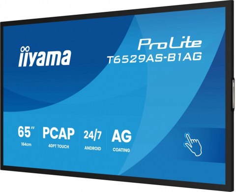 Monitor 65 cali T6529AS-B1AG VA,4K,HDMIx2,USB-C,RJ45,2x10W,WiFi, Android 14, Signal FailOver, Whiteboard, iiSignage2 (CMS), Monitor 65 cali T6529AS-B1AG VA,4K,HDMIx2,USB-C,RJ45,2x10W,WiFi, Android 14, Signal FailOver, Whiteboard, iiSignage2 (CMS),