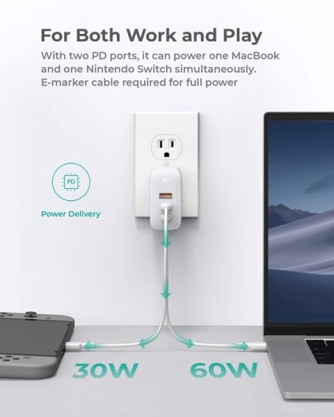 PA-B6S White Omnia Mix GaN ładowarka sieciowa 3xUSB (2xUSB C+1xUSB A) 90W PA-B6S White Omnia Mix GaN ładowarka sieciowa 3xUSB (2xUSB C+1xUSB A) 90W