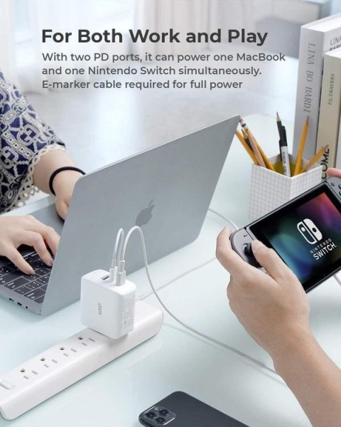 PA-B6S White Omnia Mix GaN ładowarka sieciowa 3xUSB (2xUSB C+1xUSB A) 90W PA-B6S White Omnia Mix GaN ładowarka sieciowa 3xUSB (2xUSB C+1xUSB A) 90W