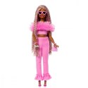 Lalka Barbie Deluxe Style 4 Różowy komplet z futerkiem