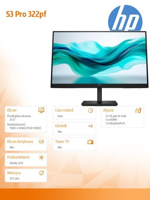 Monitor 21.5 cala S3 Pro 322pf FHD MNTR 9U5B0UT#ABB Monitor 21.5 cala S3 Pro 322pf FHD MNTR 9U5B0UT#ABB