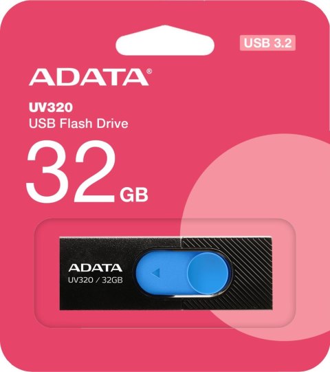Adata Pendrive UV320 32GB USB 3.2 Gen1 Czarno-niebieski Adata Pendrive UV320 32GB USB 3.2 Gen1 Czarno-niebieski