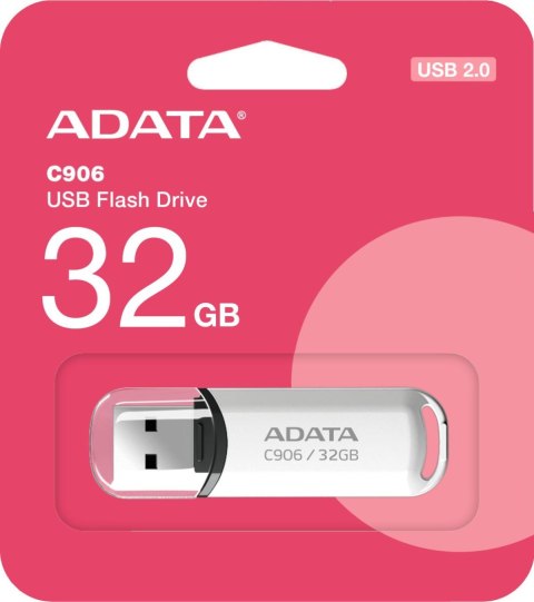 Adata Pendrive C906 32GB USB2.0 białe Adata Pendrive C906 32GB USB2.0 białe