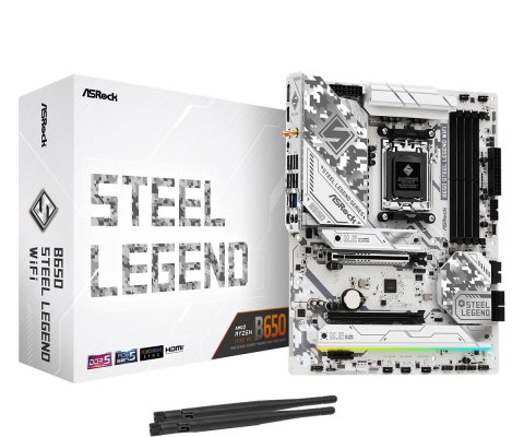 Płyta główna B650 STEEL LEGEND WIFI AM5 4DDR5 HDMI/DP M.2 ATX Płyta główna B650 STEEL LEGEND WIFI AM5 4DDR5 HDMI/DP M.2 ATX