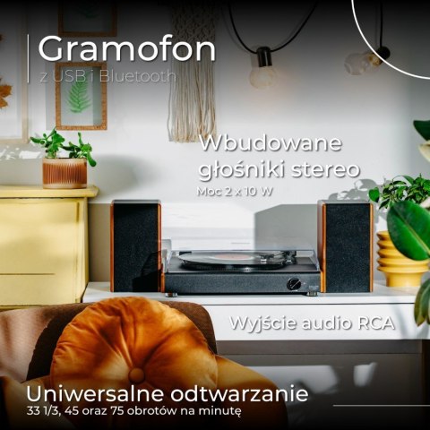 Gramofon AD1915 USB Bluetooth głośniki Gramofon AD1915 USB Bluetooth głośniki