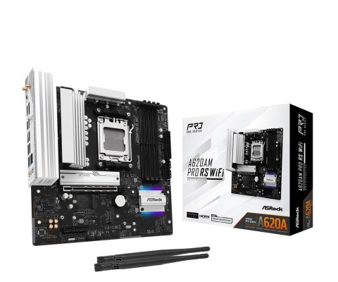 Płyta główna A620AM PRO RS WIFI AM5 4DDR5 HDMI/DP M.2 mATX Płyta główna A620AM PRO RS WIFI AM5 4DDR5 HDMI/DP M.2 mATX