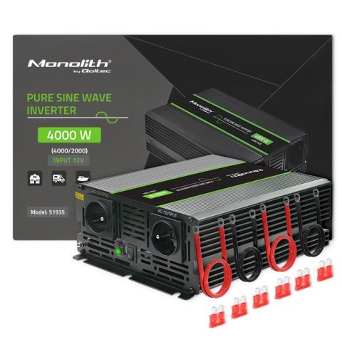 Przetwornica napięcia Monolith | 2000W | 4000W | 2000W | 4000W | 12V na 230V | Czysty Sinus Przetwornica napięcia Monolith | 2000W | 4000W | 2000W | 4000W | 12V na 230V | Czysty Sinus