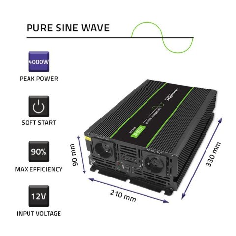 Przetwornica napięcia Monolith | 2000W | 4000W | 2000W | 4000W | 12V na 230V | Czysty Sinus Przetwornica napięcia Monolith | 2000W | 4000W | 2000W | 4000W | 12V na 230V | Czysty Sinus