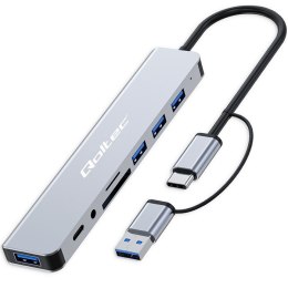 HUB Adapter 8w1 USB-C/USB | USB-C | 4xUSB | SD/TF card | Jack 3.5mm TRRS