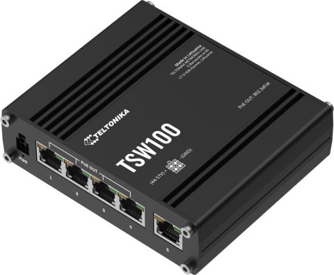 Teltonika TSW100 switch przemysłowy PoE (TSW100000000) Teltonika TSW100 switch przemysłowy PoE (TSW100000000)