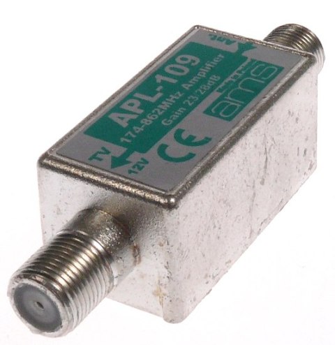 Wzmacniacz ant. APL-109e 27/29dB ekranowany Wzmacniacz ant. APL-109e 27/29dB ekranowany