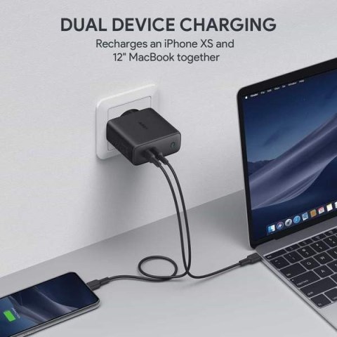 PA-D5 GaN ładowarka sieciowa 2xUSB C Power Delivery 3.0 63W 6A Dynamic Detect PA-D5 GaN ładowarka sieciowa 2xUSB C Power Delivery 3.0 63W 6A Dynamic Detect