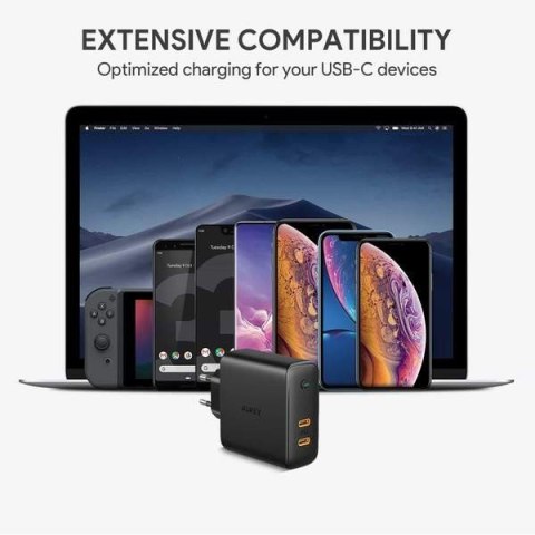 PA-D5 GaN ładowarka sieciowa 2xUSB C Power Delivery 3.0 63W 6A Dynamic Detect PA-D5 GaN ładowarka sieciowa 2xUSB C Power Delivery 3.0 63W 6A Dynamic Detect